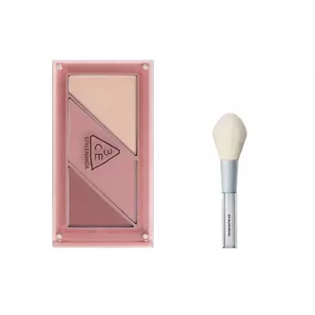 3CE Набор: Румяна Layer-it-all Blush Palette + Кисть для румян Blush Brush
