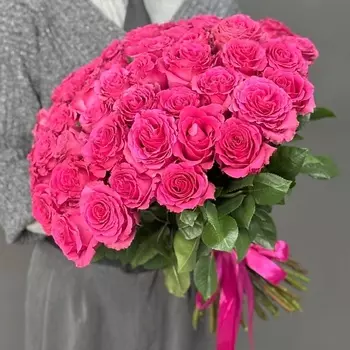 4 СЕЗОНА Монобукет из 51 ярко-розовых роз