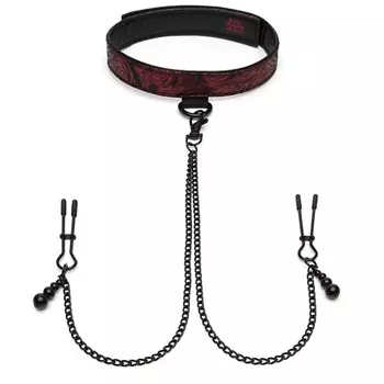 50 SHADES OF GREY Реверсивные зажимы Sweet Anticipation для сосков с ошейником