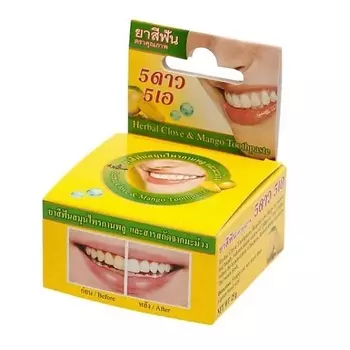 5 STAR COSMETIC Зубная паста тайская круглая отбеливающая с экстрактом Манго