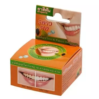 5 STAR COSMETIC Зубная паста тайская круглая отбеливающая с экстрактом папайи
