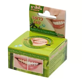 5 STAR COSMETIC Зубная паста тайская круглая отбеливающая уголь и бамбук