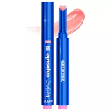 B.COLOUR PROFESSIONAL Блеск для губ розовый прозрачный увлажняющий CAPSULE