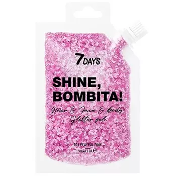 7DAYS Глиттер для волос, лица и тела SHINE, BOMBITA!