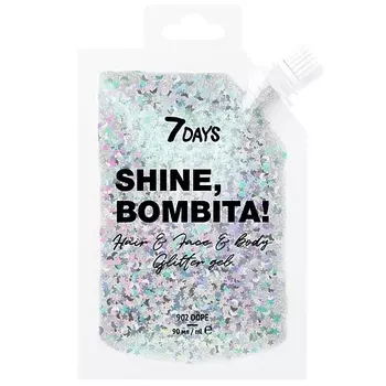 7DAYS Глиттер для лица и тела, блестки SHINE BOMBITA