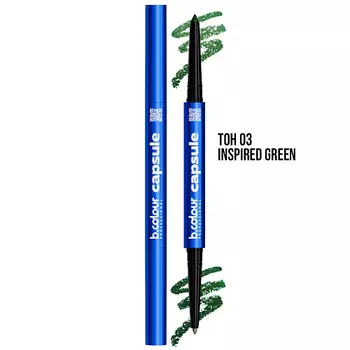 B.COLOUR PROFESSIONAL Карандаш для глаз, черный каял 2в1 CAPSULE