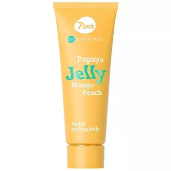 7DAYS Очищающая пилинг-скатка для лица с гликолевой и молочной кислотами, манго и папайей JELLY 80