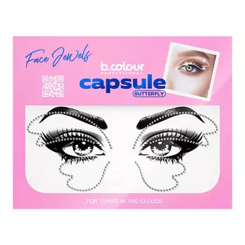 B.COLOUR PROFESSIONAL Стразы для лица и волос самоклеящиеся CAPSULE, Butterfly