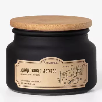 А ПОМНИШЬ... Ароматическая свеча "Двор твоего детства" с древесным фитилем 300.0