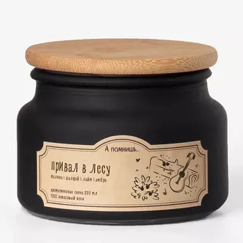 А ПОМНИШЬ... Ароматическая свеча "Привал в лесу" с древесным фитилем 300.0