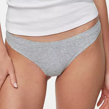 ABOUT LINGERIE Набор бесшовных трусов стрингов, мультицвет серый и черный