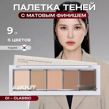 ABOUT TONE Палетка матовых теней для век Return To Basic Shadow Palette