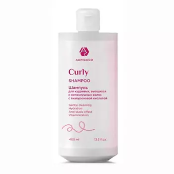 ADRICOCO Шампунь для кудрявых, вьющихся и непослушных волос, с гиалуроновой кислотой CURLY