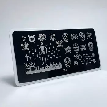 AEROPUFFING Пластина для стемпинга Stamping Plate Черепа