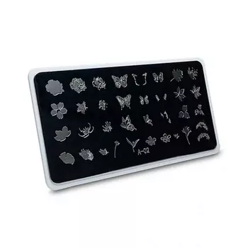 AEROPUFFING Пластина для стемпинга Stamping Plate Флора и фауна