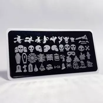 AEROPUFFING Пластина для стемпинга Stamping Plate Хэллоуин №2