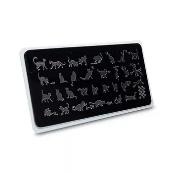 AEROPUFFING Пластина для стемпинга Stamping Plate Кошки