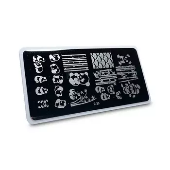AEROPUFFING Пластина для стемпинга Stamping Plate Панды