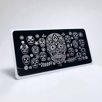 AEROPUFFING Пластина для стемпинга Stamping Plate Тату череп