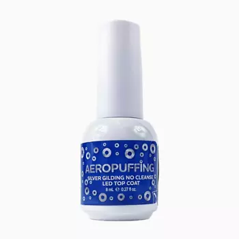 AEROPUFFING Верхнее покрытие Silver Gilding No Cleanse LED Top Coat 8.0