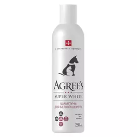 AGREE'S FOR PETS Шампунь для животных SUPER WHITE, для белой шерсти, с экстрактами трав, витамин В6 100
