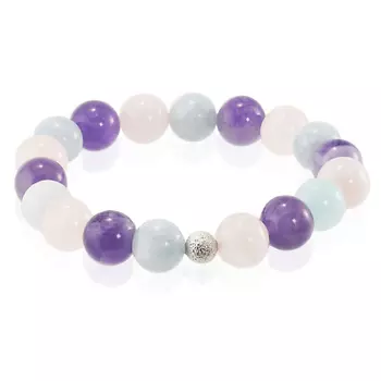 ALERIE-ACCESSORIES Браслет из натурального аметиста, аквамарина и розового кварца Forever Tender
