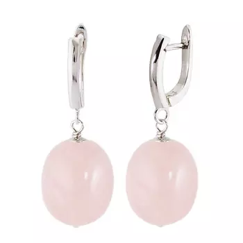 ALERIE-ACCESSORIES Серьги из натурального розового кварца Forever Rose Grand