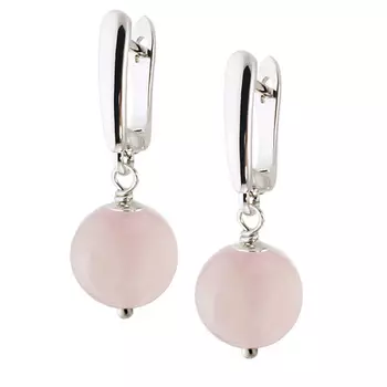 ALERIE-ACCESSORIES Серьги из натурального розового кварца Forever Rose