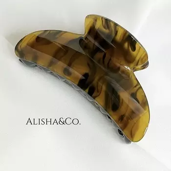 ALISHA&CO. Крабик для волос большой Tiger Eye Shell