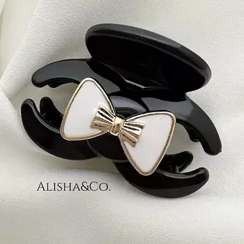 ALISHA&CO. Крабик для волос Коко Белый бантик