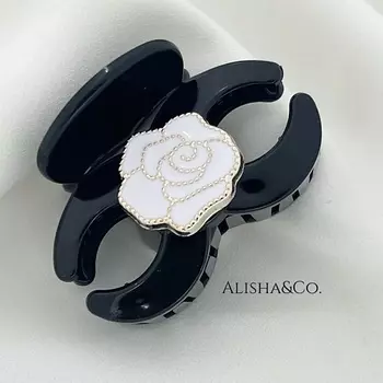 ALISHA&CO. Крабик для волос Коко Роза белая