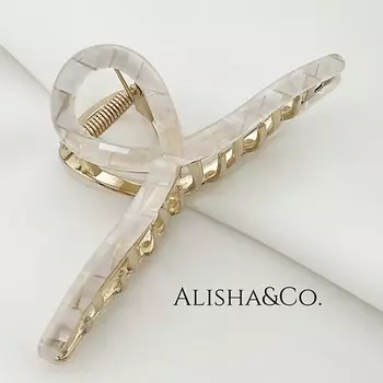 ALISHA&CO. Крабик для волос металлический Rococo Pearl