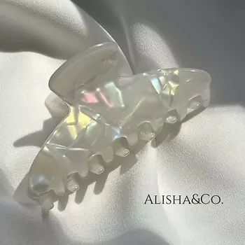 ALISHA&CO. Крабик для волос средний перламутровый Jolie Pearl