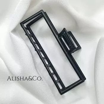 ALISHA&CO. Заколка для волос Крабик черный металл Black Style