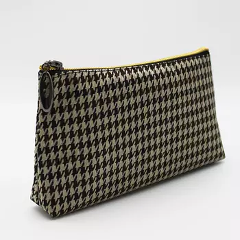 ALISSIROSSI Косметичка женская большая дорожная из ткани "Бежевая гусиная лапка"