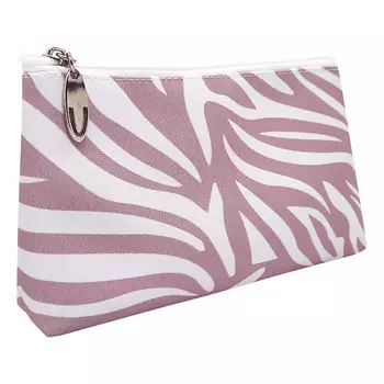 ALISSIROSSI Косметичка женская маленькая плоская из ткани "Розовая зебра"