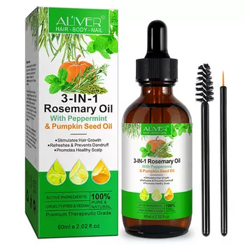 ALIVER Розмариновое масло с мятой и тыквой для роста волос, бровей и ресниц 60.0