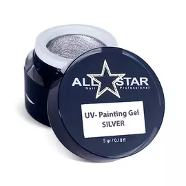 ALL STAR PROFESSIONAL Гель-краска, без липкого слоя, UV-Painting Gel "Black"