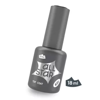 ALL STAR PROFESSIONAL Топ для ногтей глянцевый без липкого слоя, TOP NO WIPE 18.0