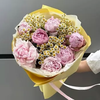 ALLFLOW Букет пионов + ромашки