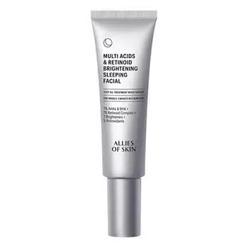 ALLIES OF SKIN Многокислотный осветляющий ночной крем для лица Multi Acids & Retinoid