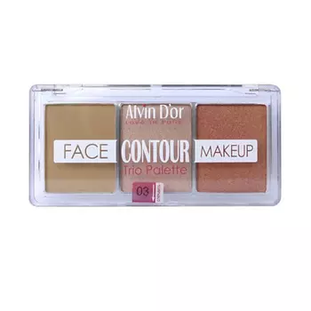 ALVIN D’OR Палетка для скульптурирования лица 3х1 Контуринг+хайлайтер+румяна