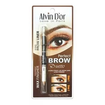 ALVIN D’OR Профессиональный дуэт для бровей карандаш + воск Brow Perfect