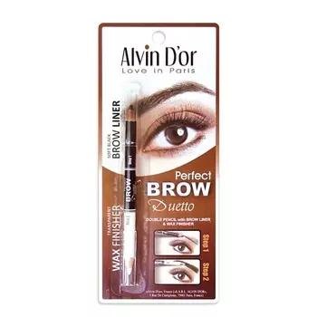 ALVIN D’OR Профессиональный дуэт для бровей карандаш + воск Brow Perfect
