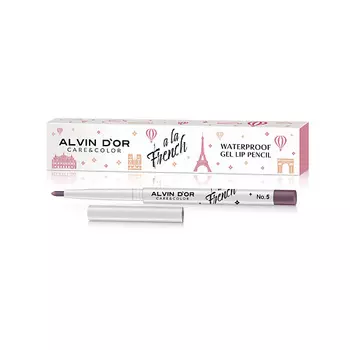 ALVIN D’OR Водостойкий гелевый карандаш для губ WATERPROOF GEL LIP PENCIL A LA FRENCH