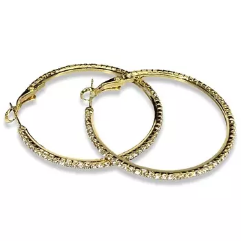 AMANTE CRYSTAL Серьги кольца 4см strass