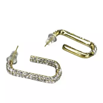 AMANTE CRYSTAL Серьги полукольца strass Au