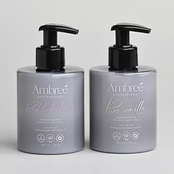 AMBREE Professional Набор для тела, молочко увлажняющее для сухой кожи, 2в1 ваниль и вишня