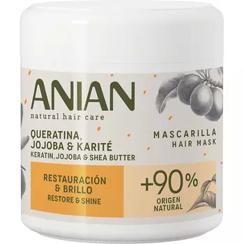 ANIAN Питательная маска для поврежденных и вьющихся волос с кератином, маслами жожоба и карите Restore&Shine
