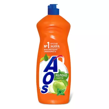 AOS Гель средство для мытья посуды Яблоко + мята 900.0